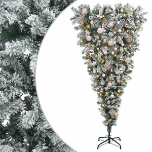 vidaXL Apgriezts mākslīgais Ziemassvētku koks ar &scaron;arnīrām 150 cm
