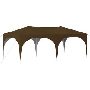 vidaXL Pop-up svinību teltis 575 x 288 x 245 cm Pelēkbrūna