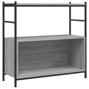 vidaXL grāmatplaukts, pelēks, 80x30x78,5 cm, inženierijas koks