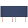 vidaXL galvgalis ar malām, 183x16x118/128 cm, zils audums