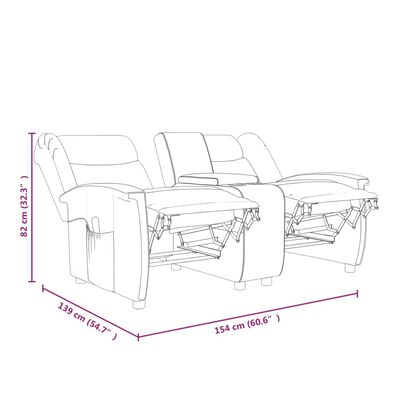 vidaXL divvietīgs masāžas krēsls ar glāžu turētāju, gaiši pelēks
