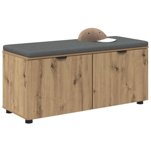 vidaXL Zāles sols ar spilvenu Artisānā ozols 100 x 38 x 46 cm