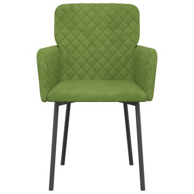 vidaXL virtuves krēsli, 2 gab., gaiši zaļš samts