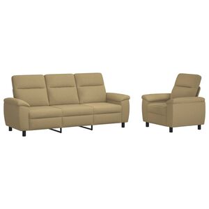 vidaXL Dīvānu komplekts 2 pcs Gai&scaron;i brūns Audums