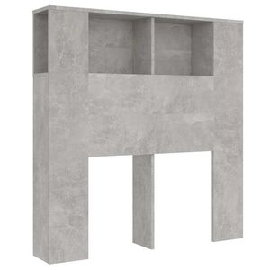 vidaXL gultas galvgalis ar plauktu, betona pelēks, 100x18,5x102,5 cm