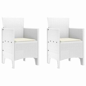 vidaXL Dārza krēsls 2 pcs Balts 53 x 49 x 85 cm Polipropilēns