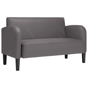 vidaXL Loveseat dīvāns, pelēks, 110 cm, mākslīgā āda