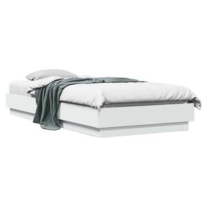 vidaXL Grīdas gultas rāmis Balts 80 x 200 cm Inženierijas koks