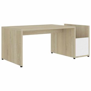 vidaXL kafijas galdiņ&scaron;, baltā un ozolkoka krāsa, 90x45x35 cm