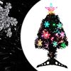 vidaXL mākslīgā Ziemassvētku egle, LED, melna, 64 cm, optiskā &scaron;ķiedra