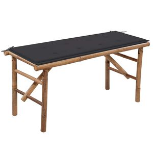 vidaXL saliekams dārza sols ar matraci, 118 cm, bambuss