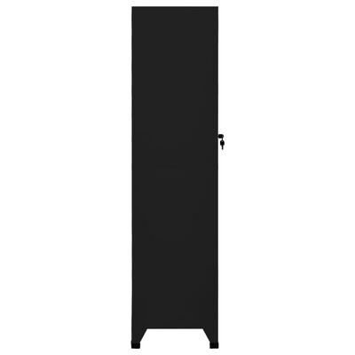 vidaXL ģērbtuves skapis, melns, 38x45x180 cm, tērauds