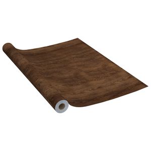 vidaXL mēbeļu līmplēve, tum&scaron;a ozolkoka krāsa, 500x90 cm, PVC