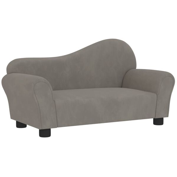 vidaXL bērnu dīvāns, gai&scaron;i pelēks samts