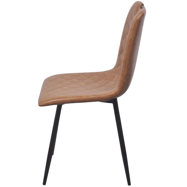 vidaXL virtuves krēsli, 4 gab., gai&scaron;i brūna mākslīgā āda