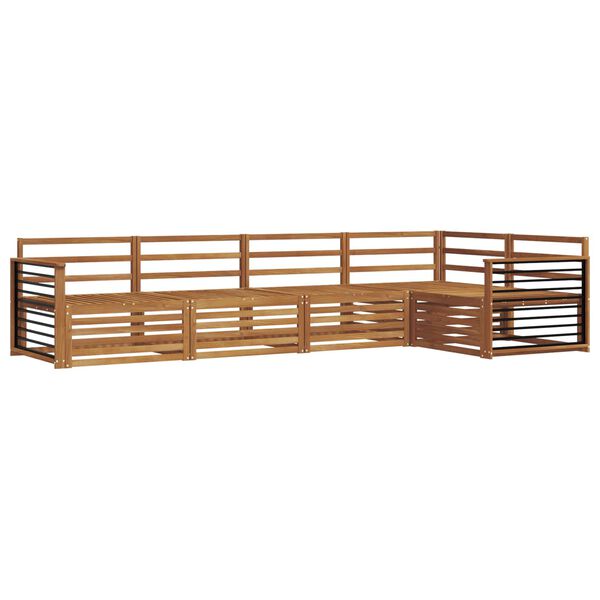 vidaXL Āra dīvānu komplekts 5 pcs Dabiska Cietā akācijas koks