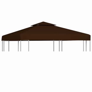 vidaXL nojumes jumta pārsegs, divdaļīgs, 310 g/m&sup2;, 3x3 m, brūns