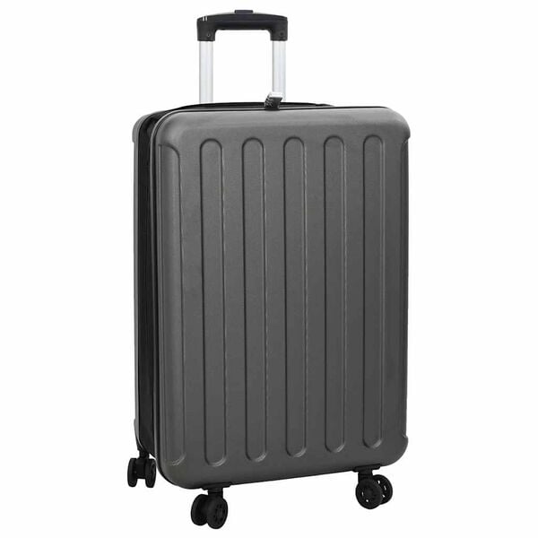 vidaXL Koferis ar slēdzeni Tum&scaron;i pelēka 43 x 27 x 66 cm ABS plastmasa