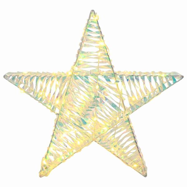 vidaXL 3D zvaigzne su 50 LED Silti balta 55 x 52.5 x 9 cm PET