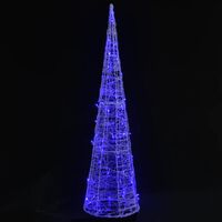 vidaXL LED lampiņu dekorācija, akrils, piramīda, 90 cm, zila