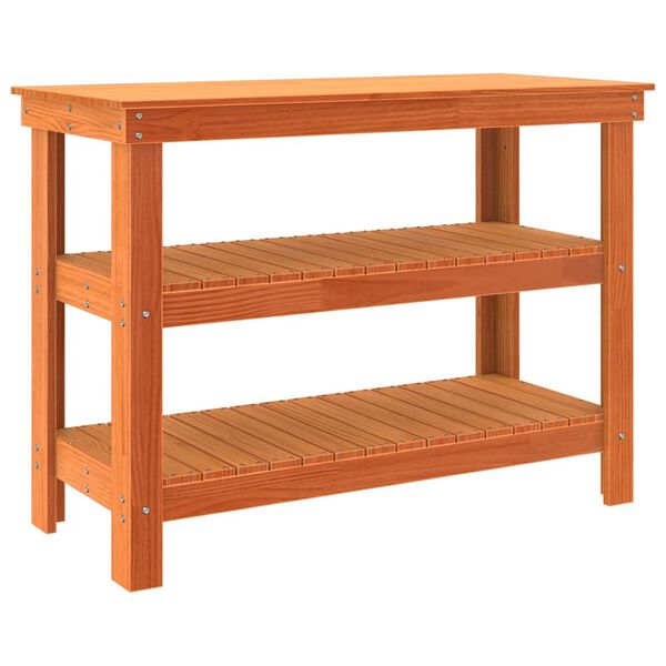 vidaXL Darbagalds Vaska brūna 110,5 x 50 x 80 cm Priedes masīvkoks