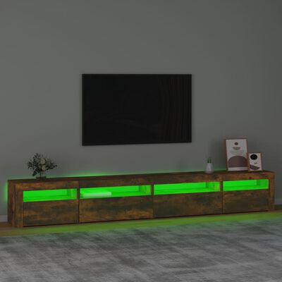 vidaXL TV skapītis ar LED apgaismojumu, ozolkoka krāsa, 270x35x40 cm