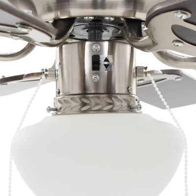 vidaXL griestu ventilators ar lampu, 82 cm, dekoratīvs, tumši brūns