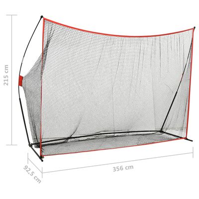 vidaXL golfa tīkls, 356x92,5x215 cm, metāls