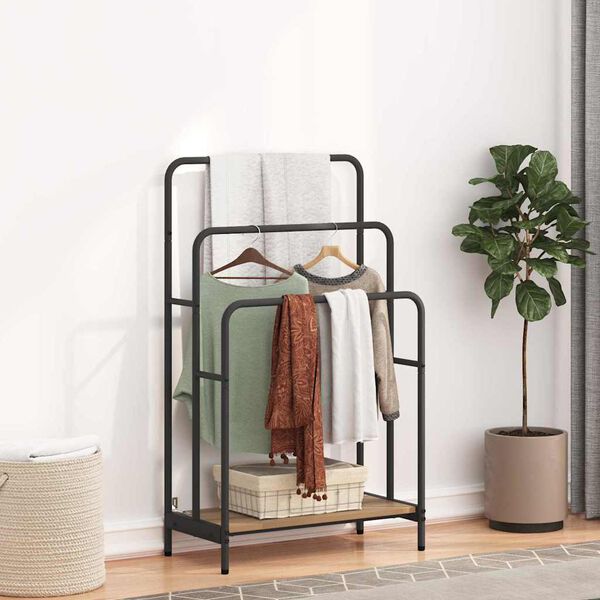 vidaXL Auduma statīvs ar plauktu Artisānā ozols 60 x 30 x 100,5 cm