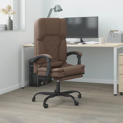 vidaXL biroja masāžas krēsls, brūna mākslīgā āda