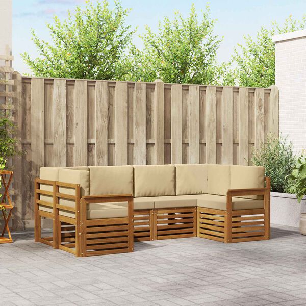 vidaXL Dīvāna komplekti ar spilvenu 20 pcs Dabiska Cietā akācijas koks