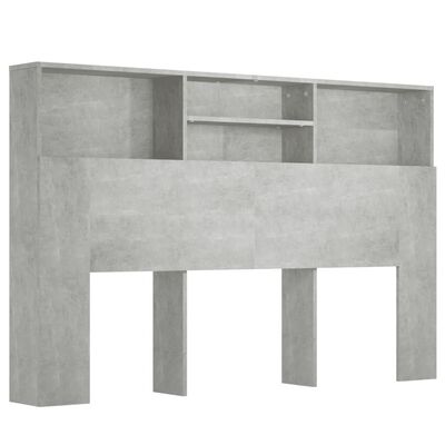 vidaXL gultas galvgalis ar plauktu, betona pelēks, 160x19x103,5 cm