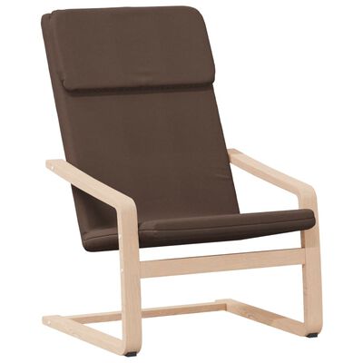 vidaXL atpūtas krēsls ar kājsoliņu, tumši brūns audums