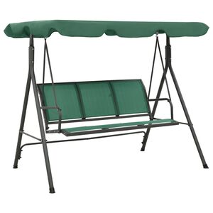 vidaXL dārza &scaron;ūpoļsols, zaļ&scaron;, 170 cm, audums un tērauds