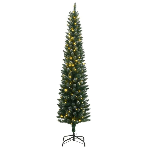 vidaXL mākslīgā Ziemassvētku egle, šaura, 180 cm, 300 LED