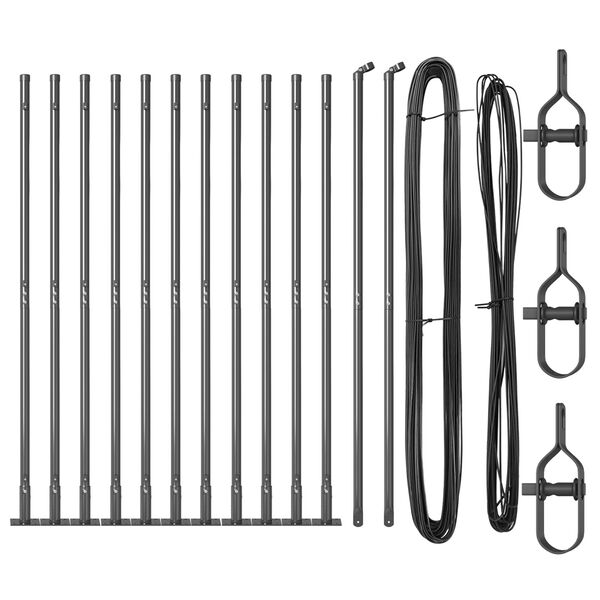 vidaXL Žoga āķis 13 pcs Pelēka Tērauds