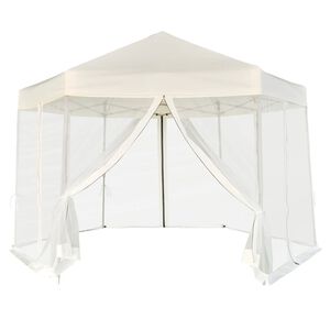vidaXL nojume ar 6 sānu sienām, ātri uzstādāma, 3,6x3,1 m, krēmbalta