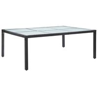 vidaXL dārza galds, 200x150x74 cm, melna PE rotangpalma