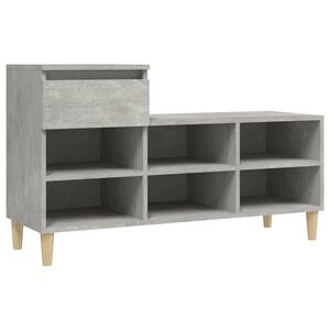 vidaXL apavu plaukts, betonpelēks, 102x36x60 cm, inženierijas koks