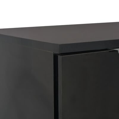 vidaXL kumode, 71x35x80 cm, spīdīgi melna, skaidu plāksne