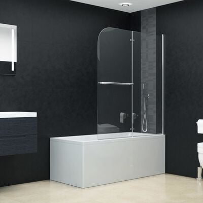 vidaXL salokāmas dušas durvis, 95x140 cm, 2 paneļi, ESG