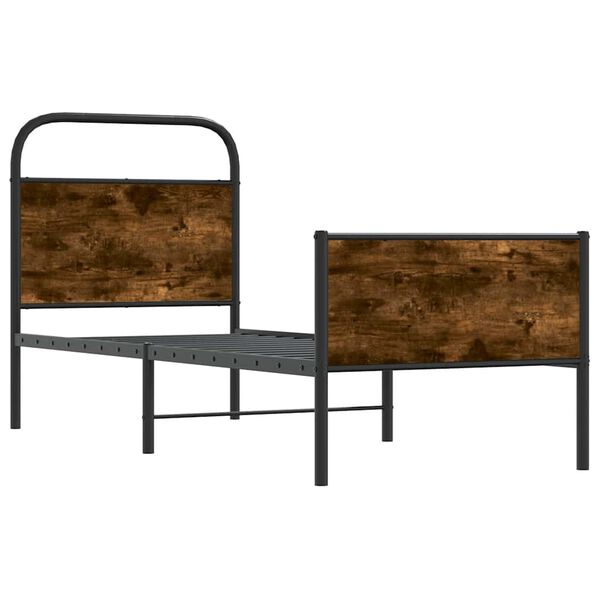 vidaXL gulta bez matrača, ozolkoka, 75x190 cm, inženierijas koks