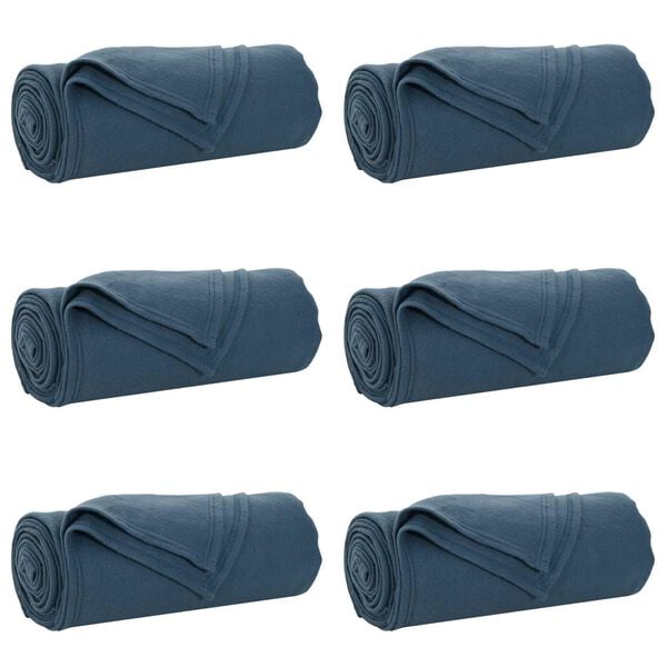 vidaXL Pledu segas 6 pcs Tums zils 240 x 220 cm Flīss
