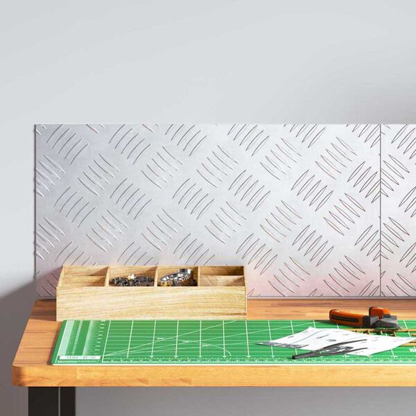 vidaXL Trepju paklājs Taisnstūra 2 pcs Sudraba 50 x 25 cm Alumīnijs