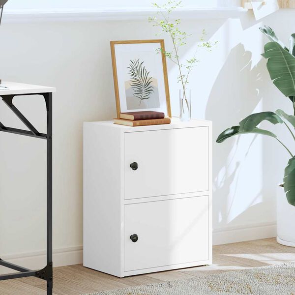 vidaXL grāmatu plaukts, balts, 40x24x52 cm, inženierijas koks