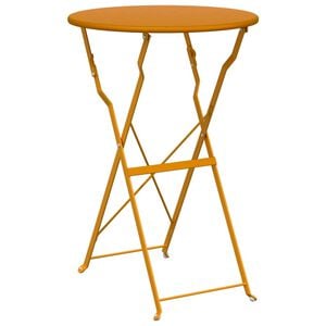 vidaXL Bistro galds Sinepju &Oslash; 50 x 71 cm Pulverkrāsots tērauds