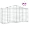 vidaXL arkveida gabiona grozi, 20gb., 200x50x100/120cm, cinkota dzelzs