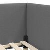 vidaXL Stūra gultas rāmis Tumši pelēks 100 cm x 200 cm Samts