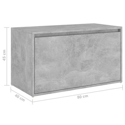 vidaXL gaiteņa sols, 80x40x45 cm, betona pelēks, skaidu plāksne