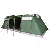 vidaXL ģimenes telts, tuneļa, 10 personām, zaļa, ūdensnecaurlaidīga